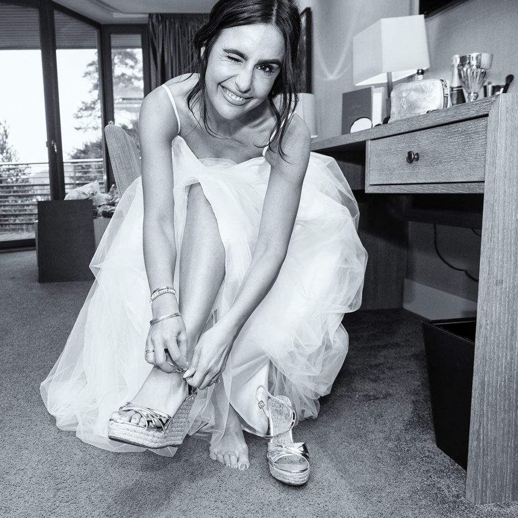 getting ready in black-white