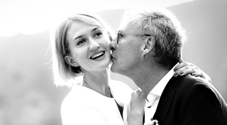 Hochzeitsfotograf Tegernsee Rolf Kaul Brautpaar schwarz-weiss