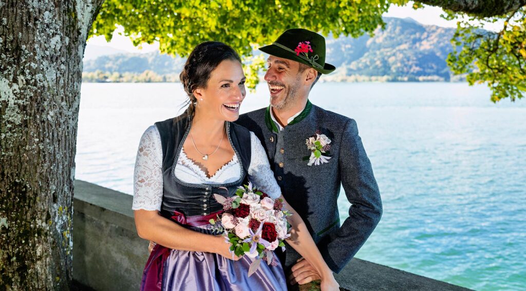 Hochzeitsfotograf Tegernsee Rolf Kaul Brautpaar Tegernsee Tracht