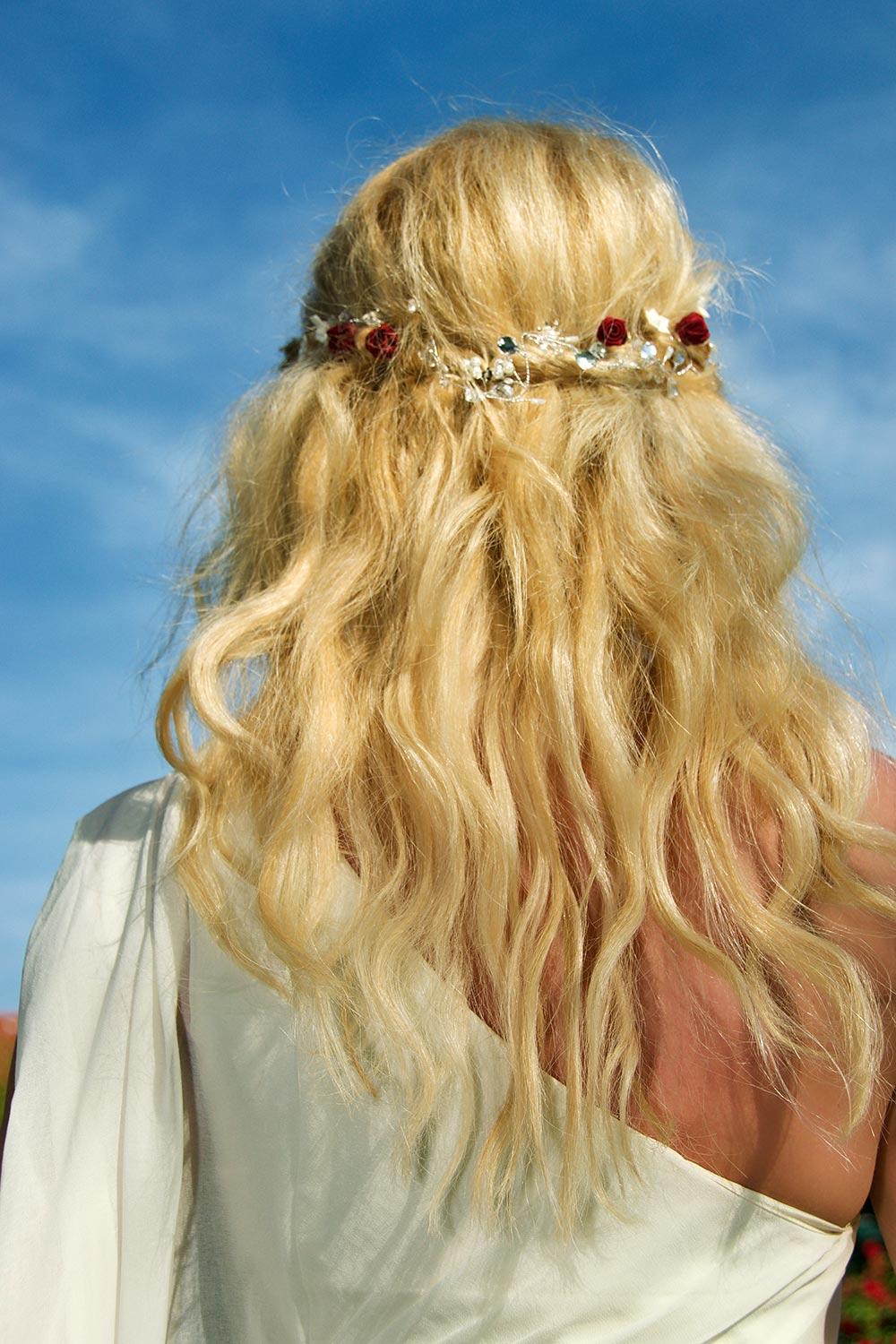 Brautfrisur, blond, lange Haare