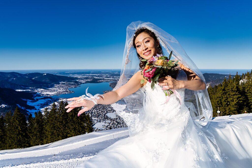Braut, Hochzeitsfotograf, Tegernsee, Rolf Kaul, Hochzeitsfotos, Wallberg, Winter